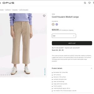 Opus Corduroy Beige Trouser