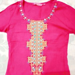 Dark pink kurta