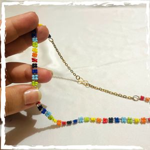 🌈 Rainbow Beaded Choker