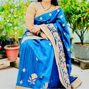 💥Price Drop Alert. Blue   Georgette Saree With Be