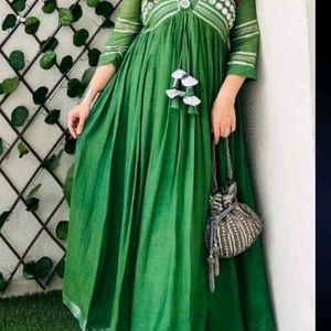 Paroot Green Ethnic Vibes Festive Midi Dress