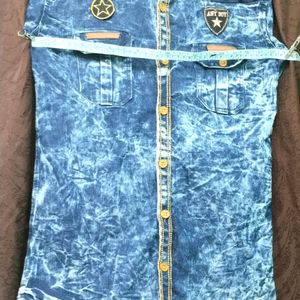 Denim Shirt fancy style/Rhinestone/Unique attract