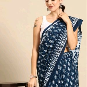 Pure Cotton Saree With Blouse