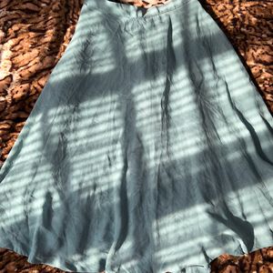 Sage Green Marble Printed Midi Skirt