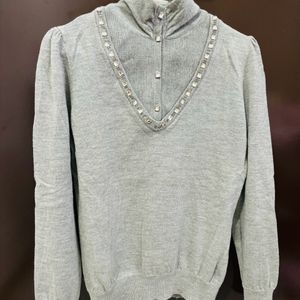 Grey Pre-winter High Neck Top