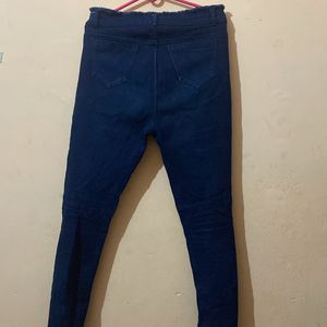 High Rise Dark Blue Jeans For Women