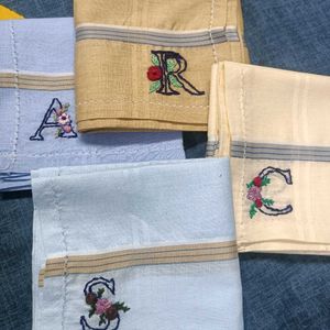 Customized Initial Embroidery On Handkerchief