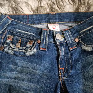 True Religion Bootcut Ripped Jeans