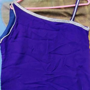 One Shoulder Purple Kurta