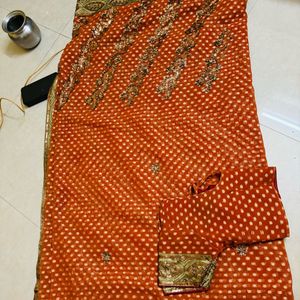 festival ware saree with blouse