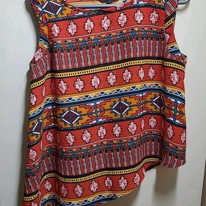 Tribal Print Sleeveless Top