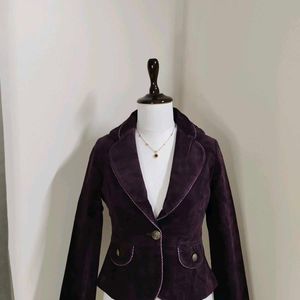 🆕 Vintage Wine/Purple Luxurious Velvet Blazer