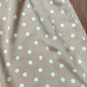 Fall Neck Polka Dot Peach Colour Promod Dress