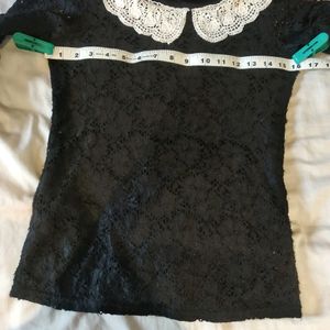 Beautiful Black Lace Top With Nice Collor