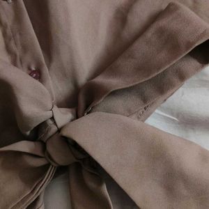 Chic Mauve Knot-Detail Top