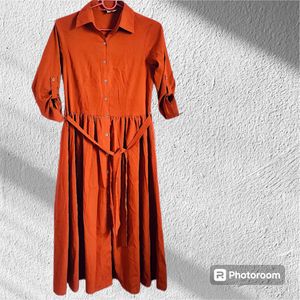 Brand: WISSTLER Shirt Dress (Rust Orange)