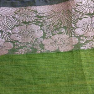 Shining Silver Border Not Used Saree