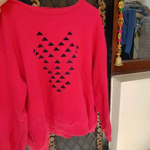 Red Colour Sweatshirt For Women