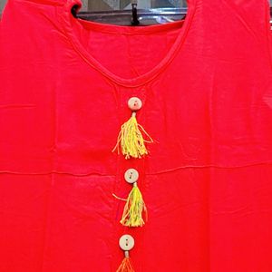 🔴🥳 Aligent Red Colour Kurta For Casual Use