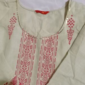 Ethnic Beige Kurti With Bell Sleeves From W Brand
