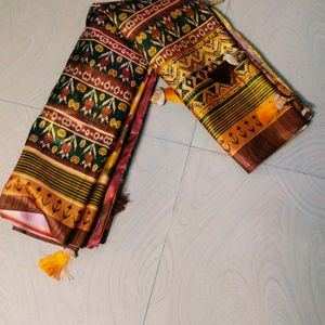 Full Shinning Silk Blend Patola Saree