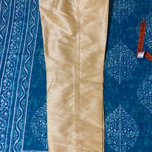 Beige Silk Sherwani Embroidered With Pajama