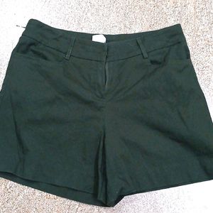 Dark Green Colour Shorts For Women