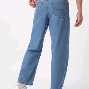 Urbano Men's Light Blue Loose Fit Washed Jeans