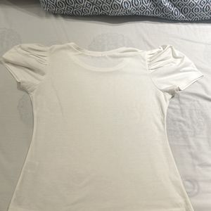 Fixed Price cream T shirt With Lovely Sleeves