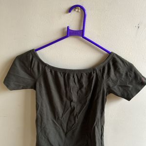 Olive green crop top