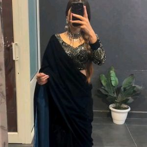 Supper Attractive Black Velvet Saree