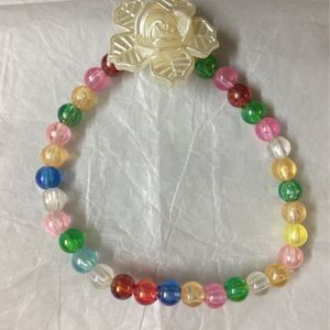 Rose Charm Multicoloured Bead Bracelet