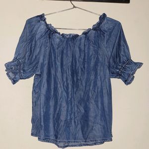 Denim Off-Shoulder Top