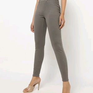 AJIO Grey Trousers For Women