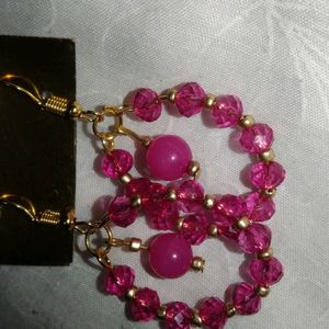 Homemade Pink Beautiful Earing