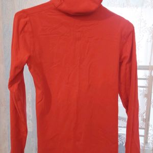 Solid Red Turtle neck full sleeve t-shirt