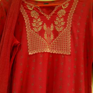 Red Kurta With Dupatta♥️