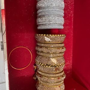 Golden & Silver Bangles Set