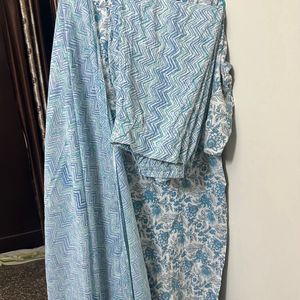 Aqua Blue Cotton Suit