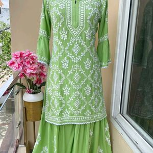 Chickenkari Kurta With Garara