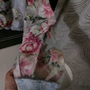 Korean Sheer Sleeves Floral Jacket