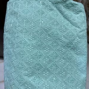 Cyan Blue Chikankari Kurta