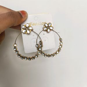 Kundan Ring Stud Earrings