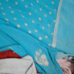 Blue Saree Designer With Stones