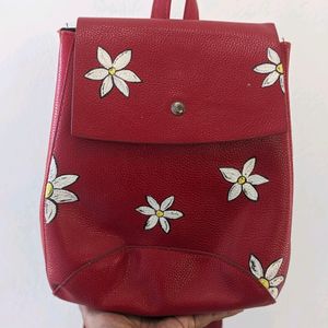 Beautiful Red Small Fancy Backpack For Women&kids