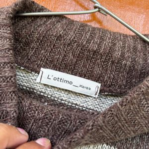 Korean Brown Stripped Sweater