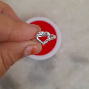 Beautiful New Pure Silver Heart ❤️ Shape Ring