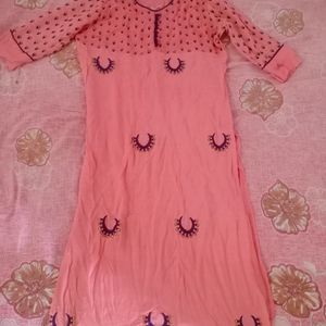 Light Rose Pink Long Kurta..No Flaws ..No Colour Faded..It's Looks Totally Good