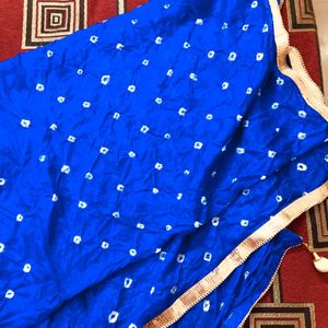 Royal blue Bandhani Never Worn Beautiful Dupatta