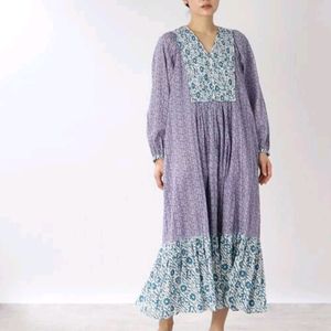 Pure Cotton Long Dress( Bust-38", Length -50")